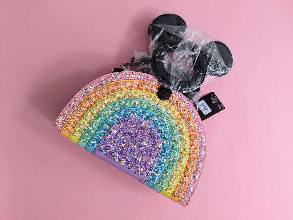 Loungefly Disney Mickey Mouse Pastel Rainbow Handle Crossbody Bag
